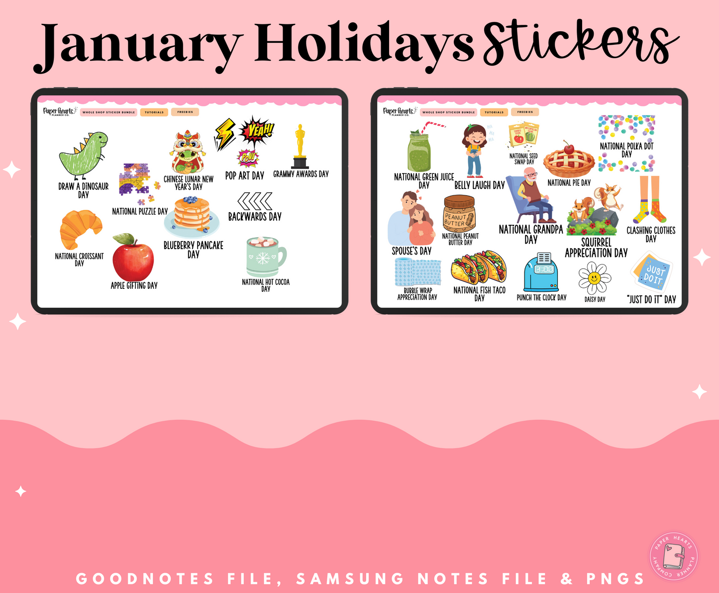 January Holidays Stickers