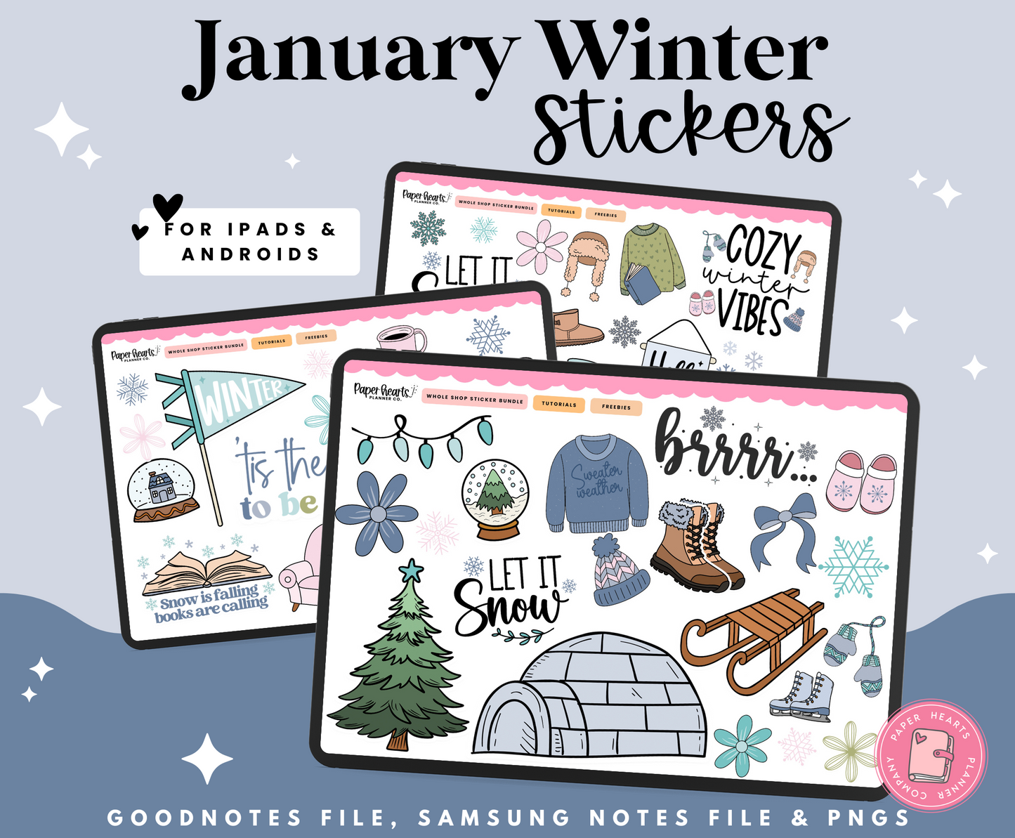 January Winter Stickers