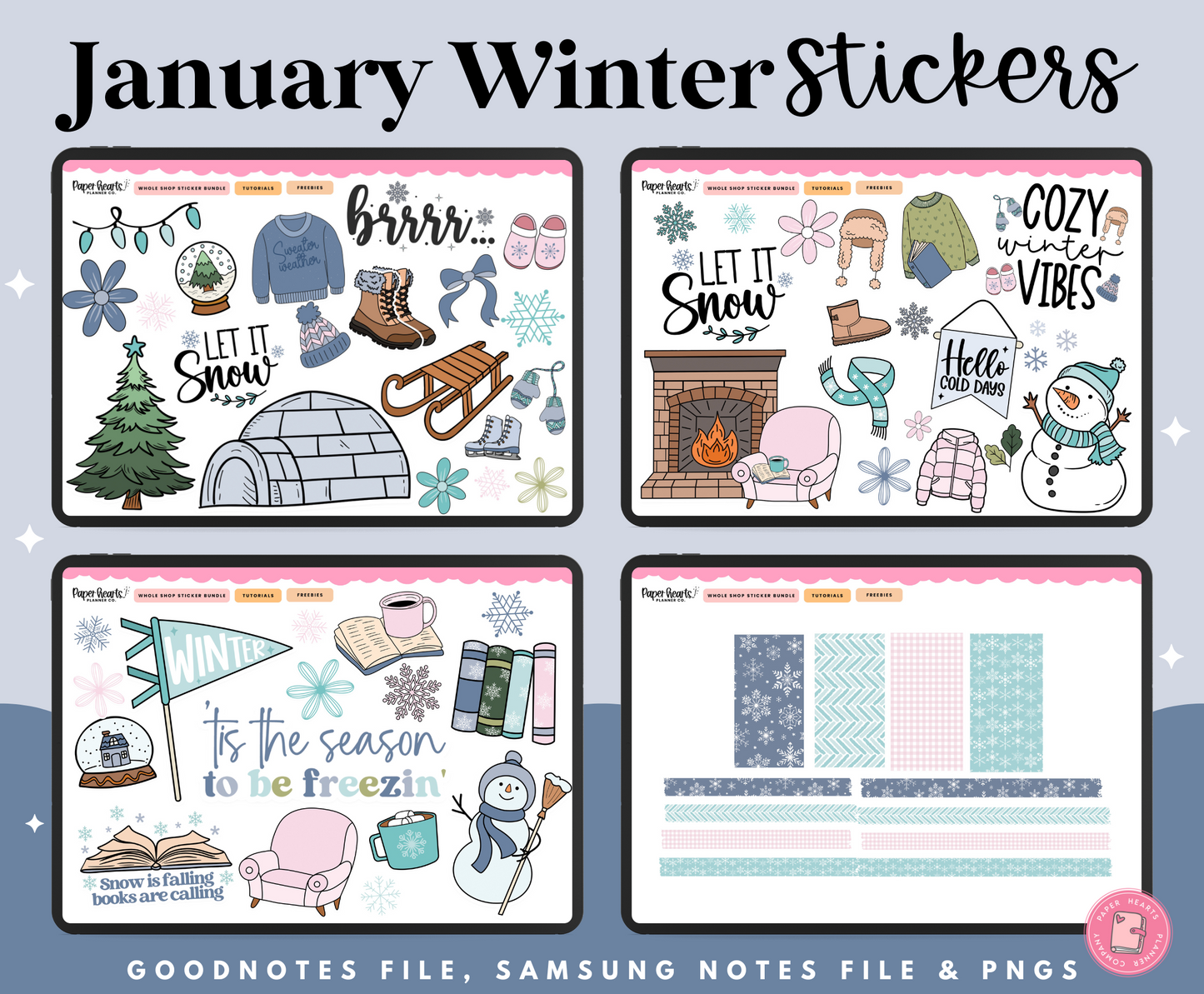 January Winter Stickers