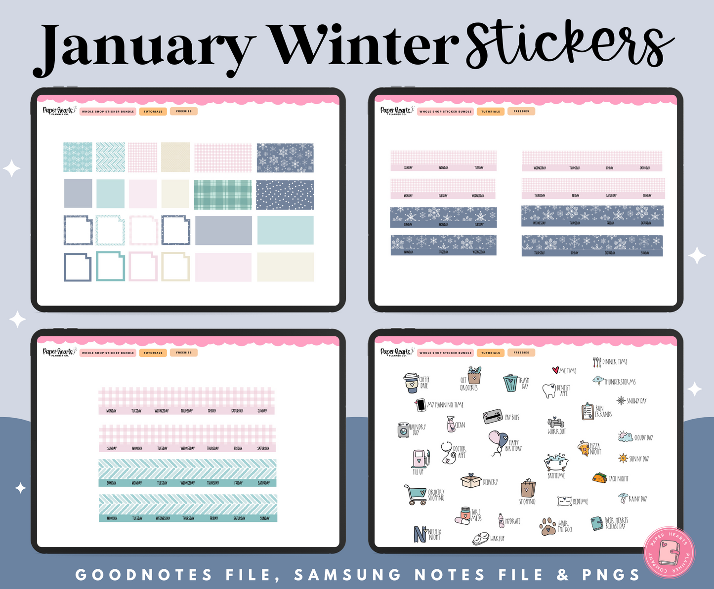 January Winter Stickers