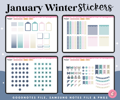 January Winter Stickers