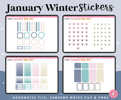 January Winter Stickers