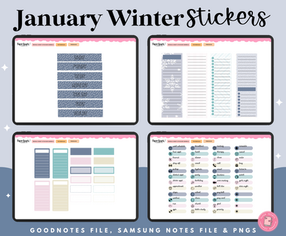 January Winter Stickers