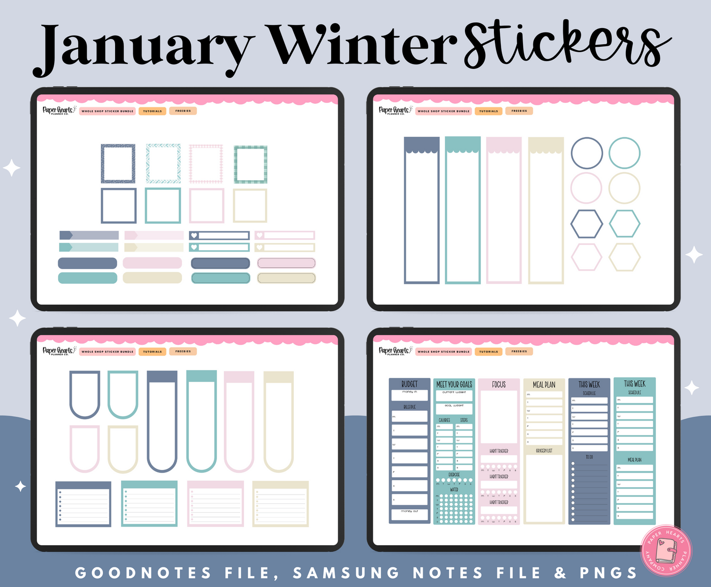 January Winter Stickers