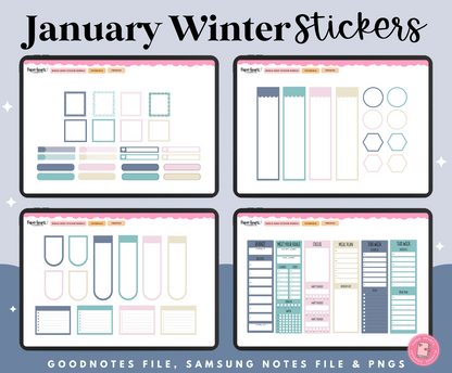 January Winter Stickers