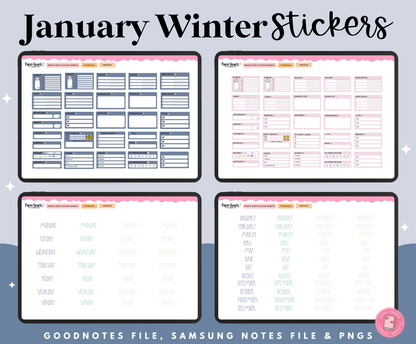 January Winter Stickers