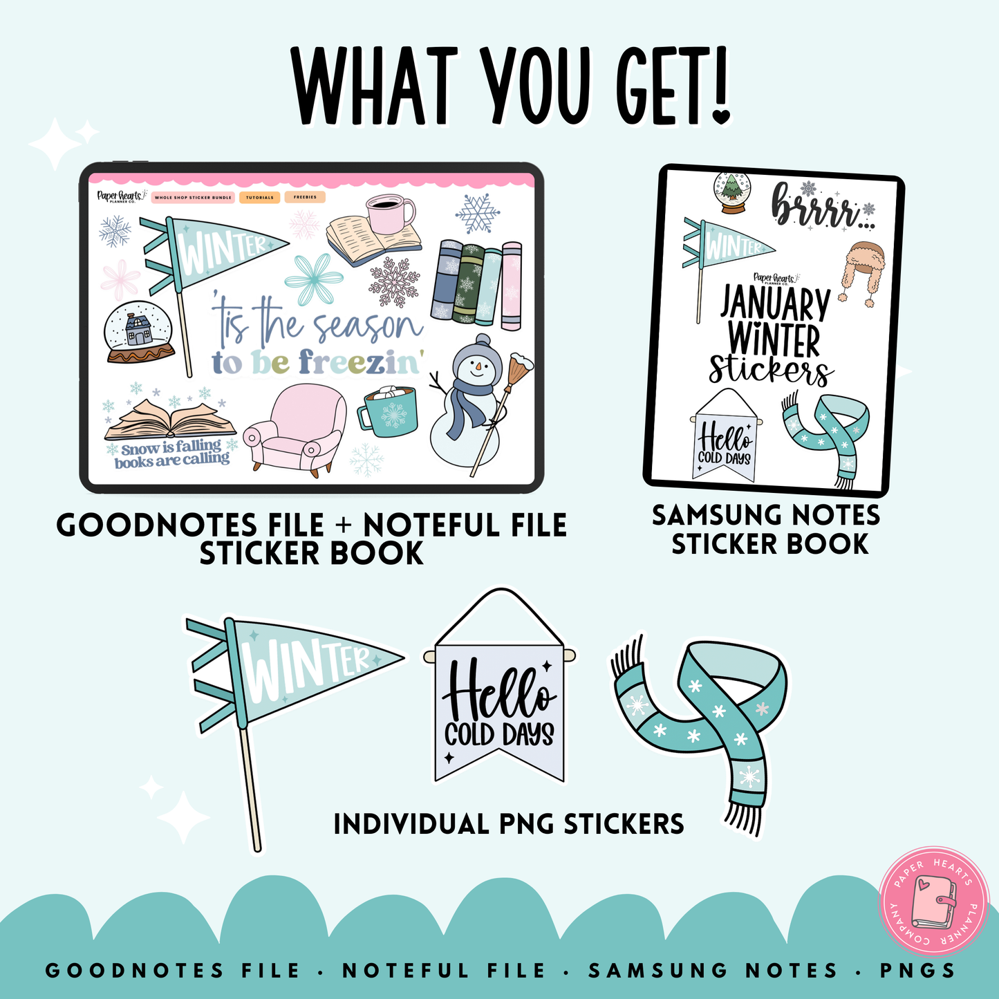 January Winter Stickers