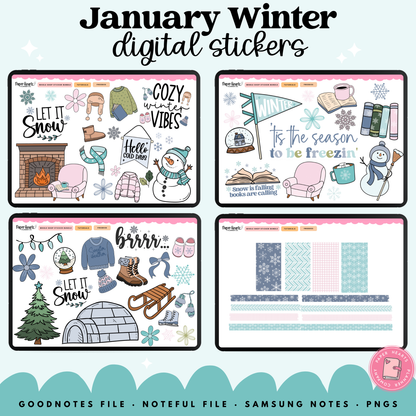 January Winter Stickers