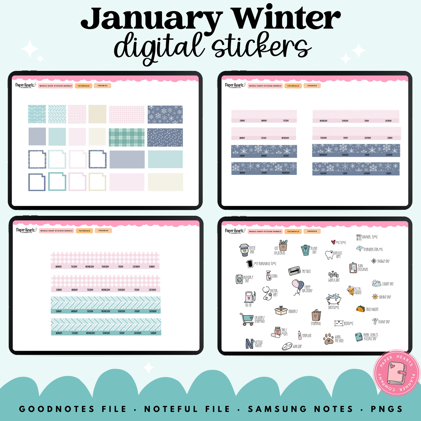 January Winter Stickers