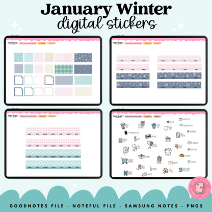 January Winter Stickers