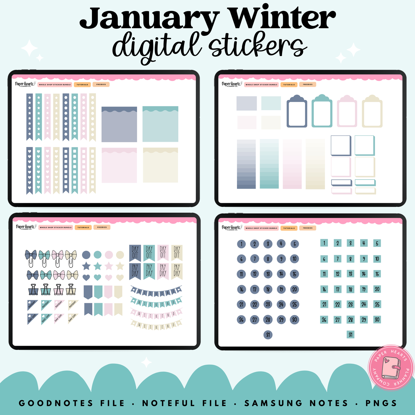 January Winter Stickers