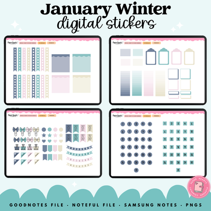 January Winter Stickers