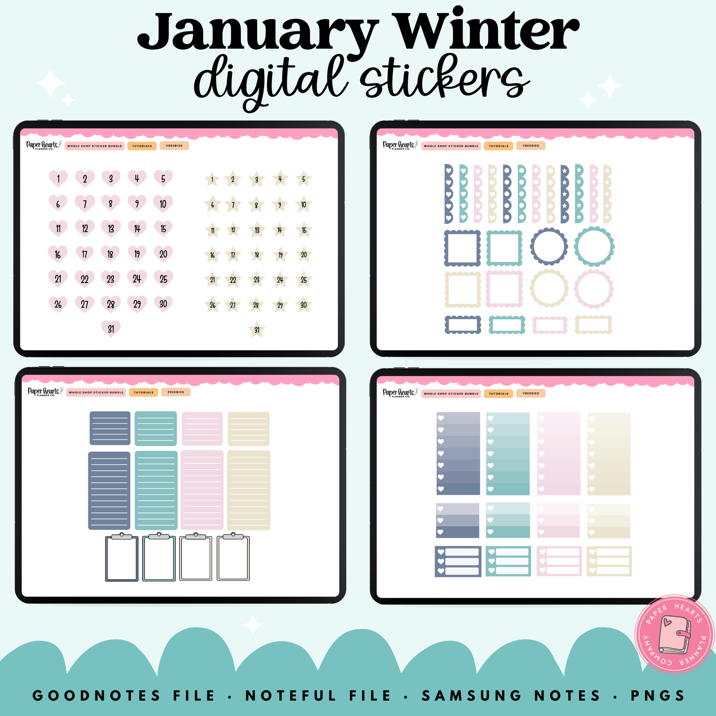 January Winter Stickers