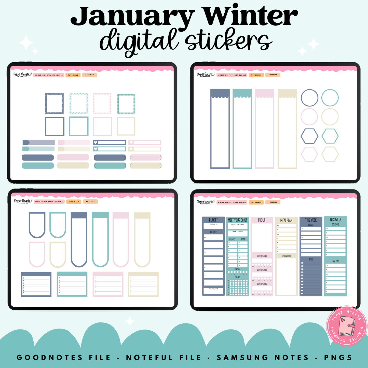 January Winter Stickers