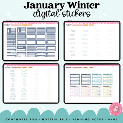 January Winter Stickers