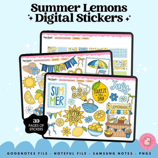 July Summer Lemons Stickers