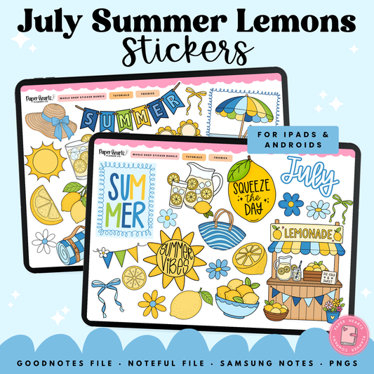 July Summer Lemons Stickers