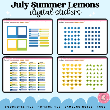July Summer Lemons Stickers