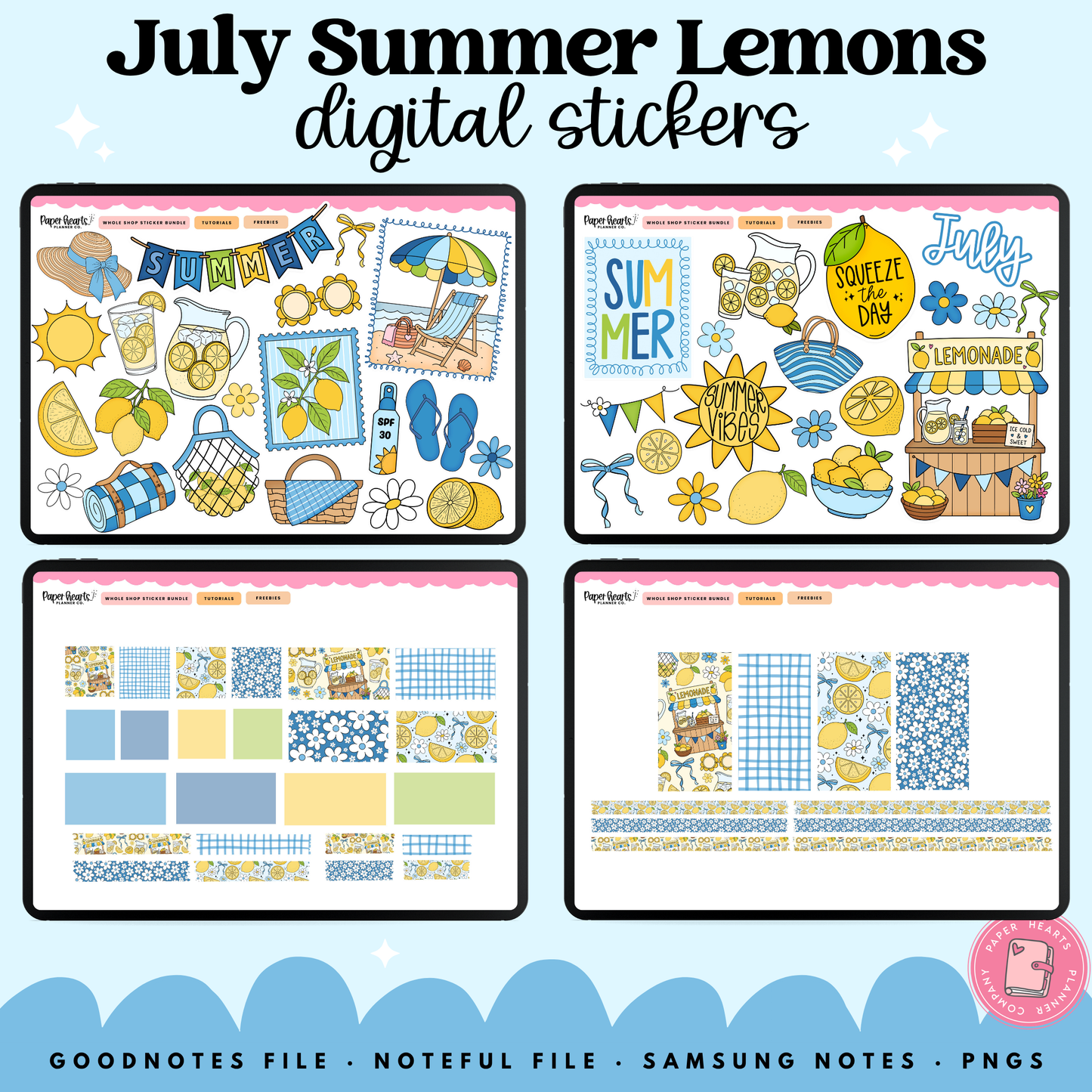 July Summer Lemons Stickers