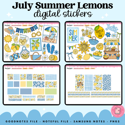 July Summer Lemons Stickers