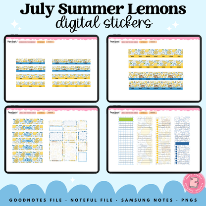 July Summer Lemons Stickers