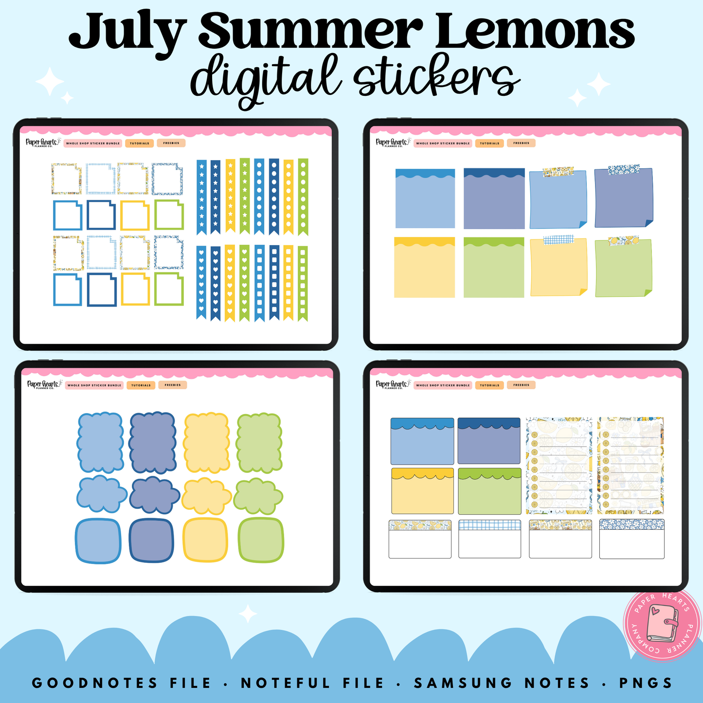 July Summer Lemons Stickers