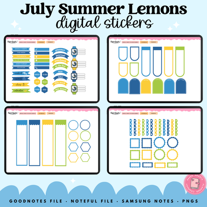 July Summer Lemons Stickers