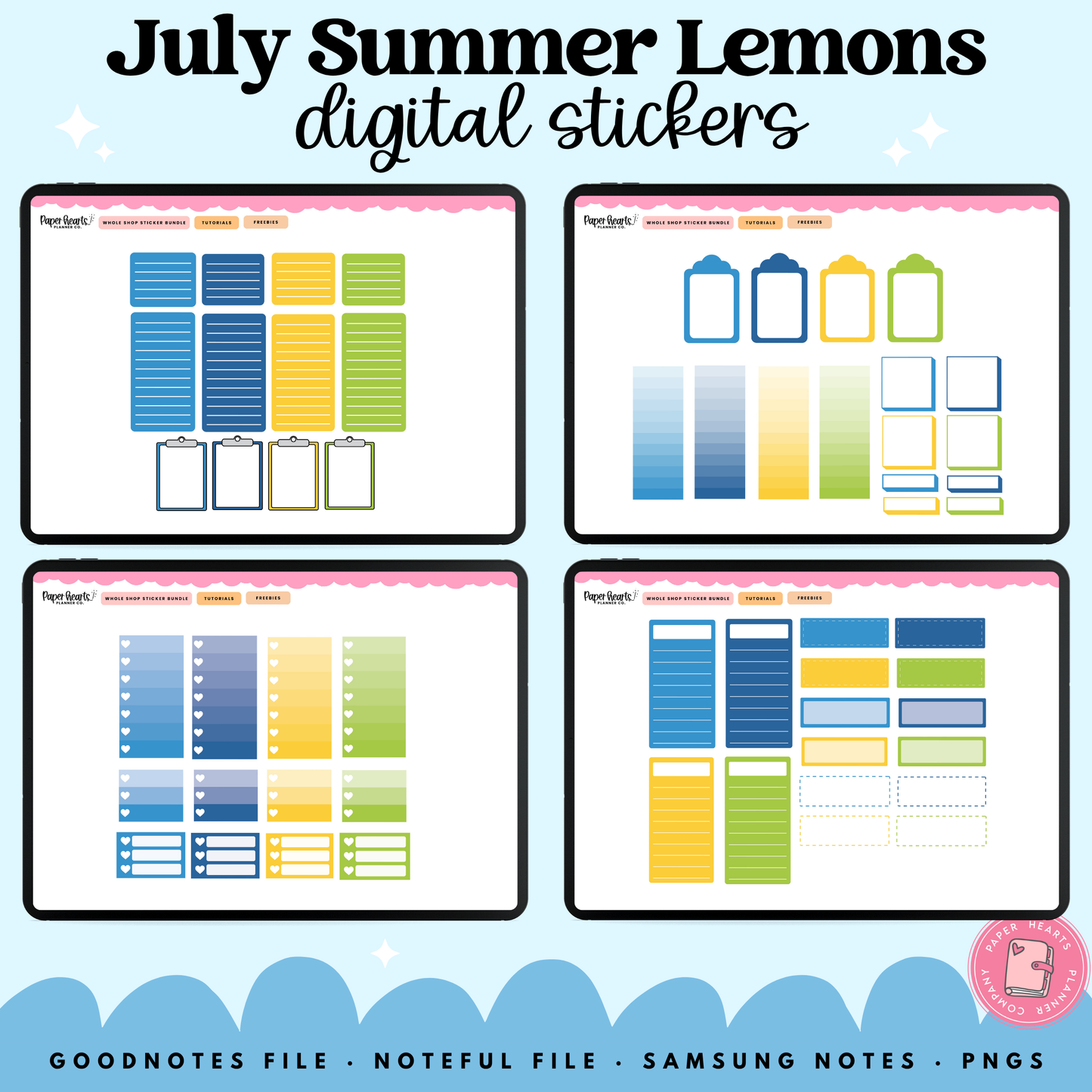 July Summer Lemons Stickers