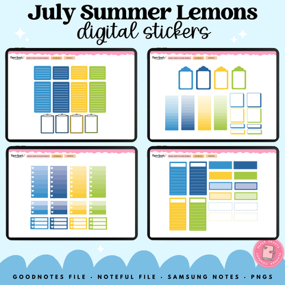July Summer Lemons Stickers