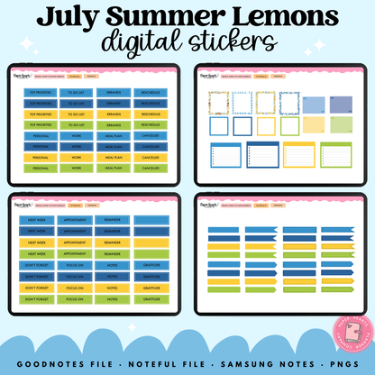 July Summer Lemons Stickers