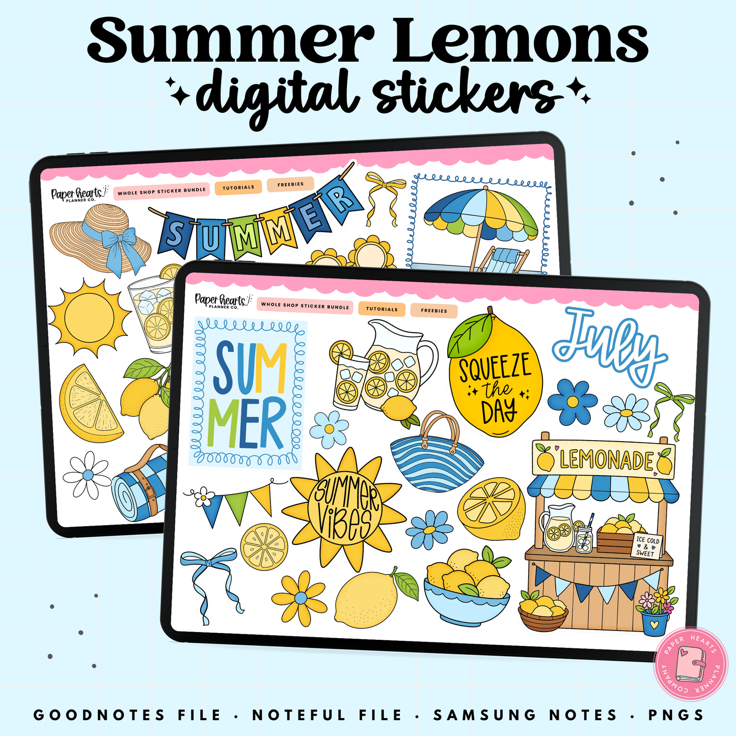 July Summer Lemons Stickers
