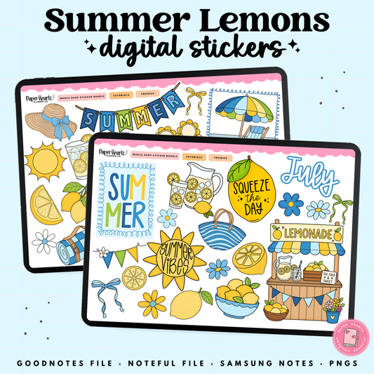 July Summer Lemons Stickers