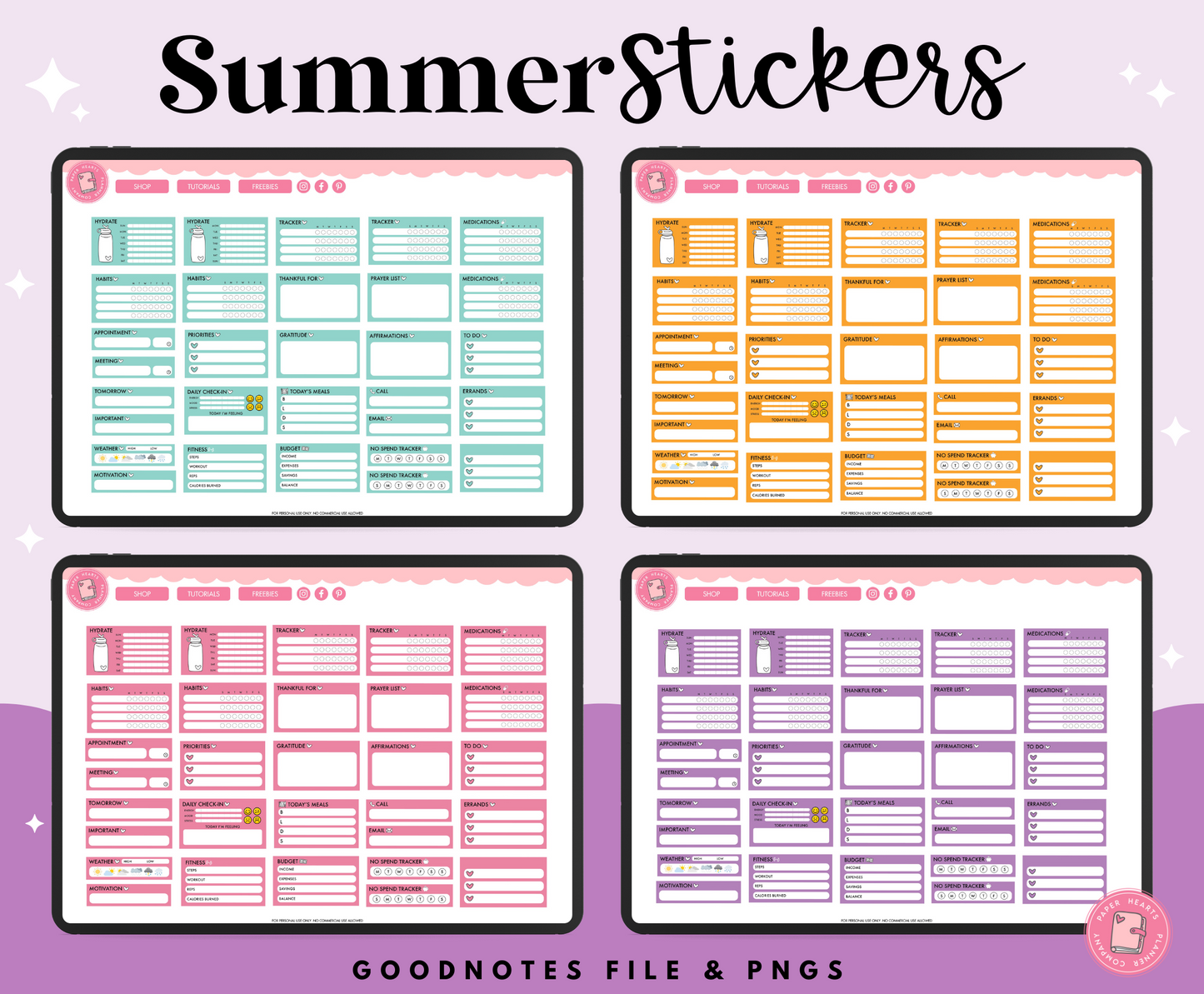 July Summer Stickers