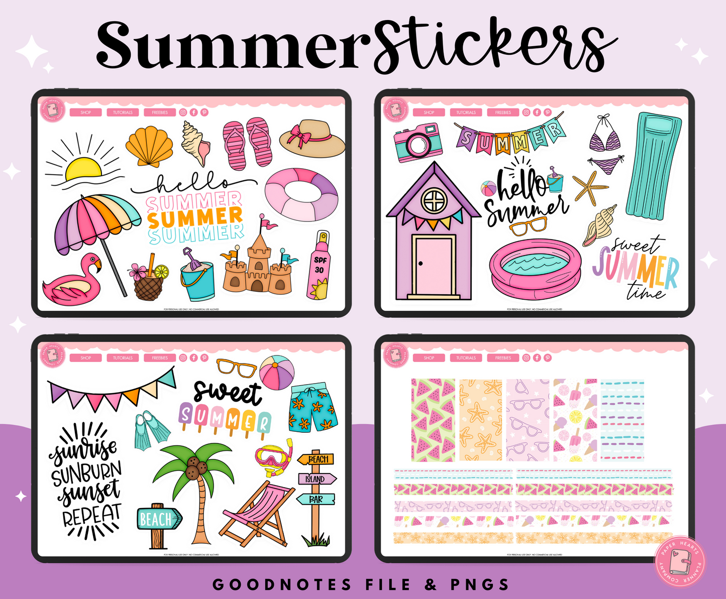 July Summer Stickers