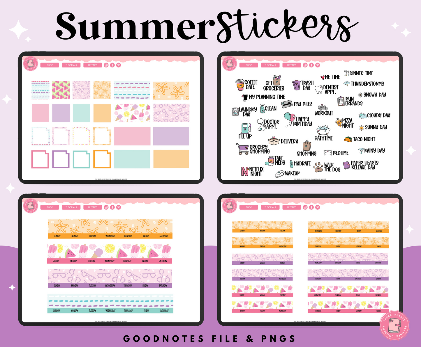 July Summer Stickers