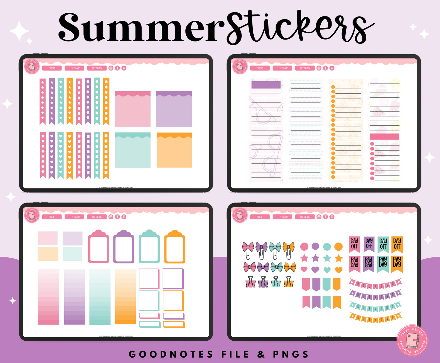 July Summer Stickers