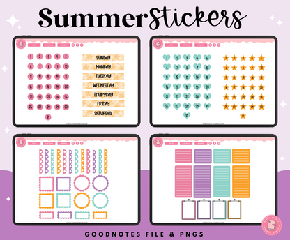 July Summer Stickers