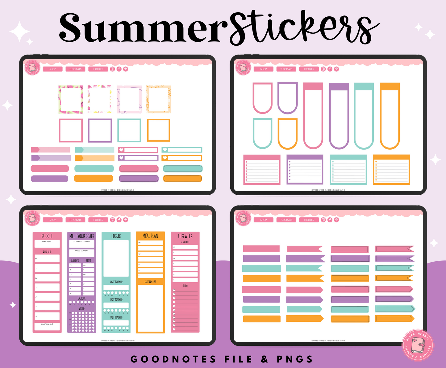 July Summer Stickers