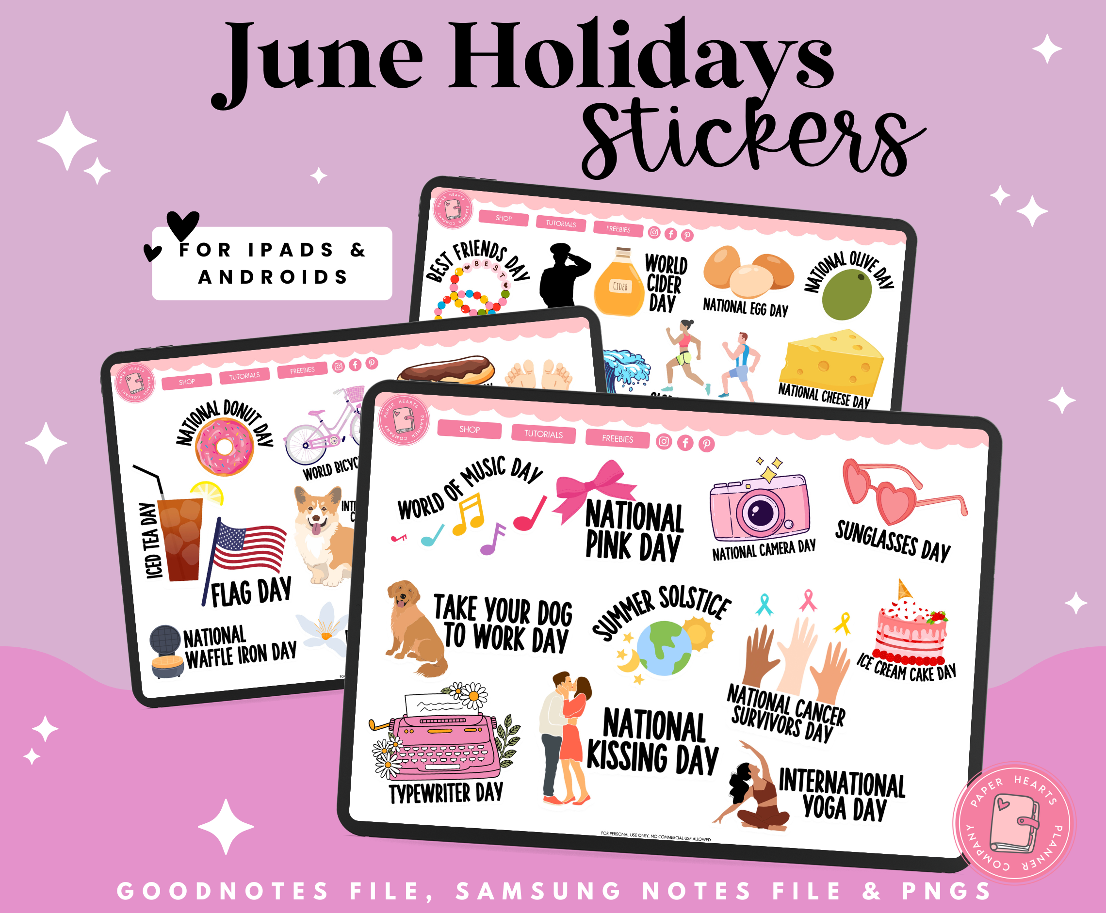 June Holidays Stickers – Paper Hearts Planner Co.