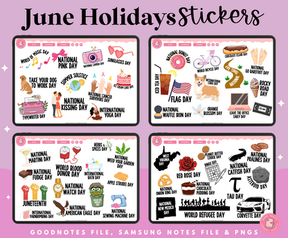 June Holidays Stickers