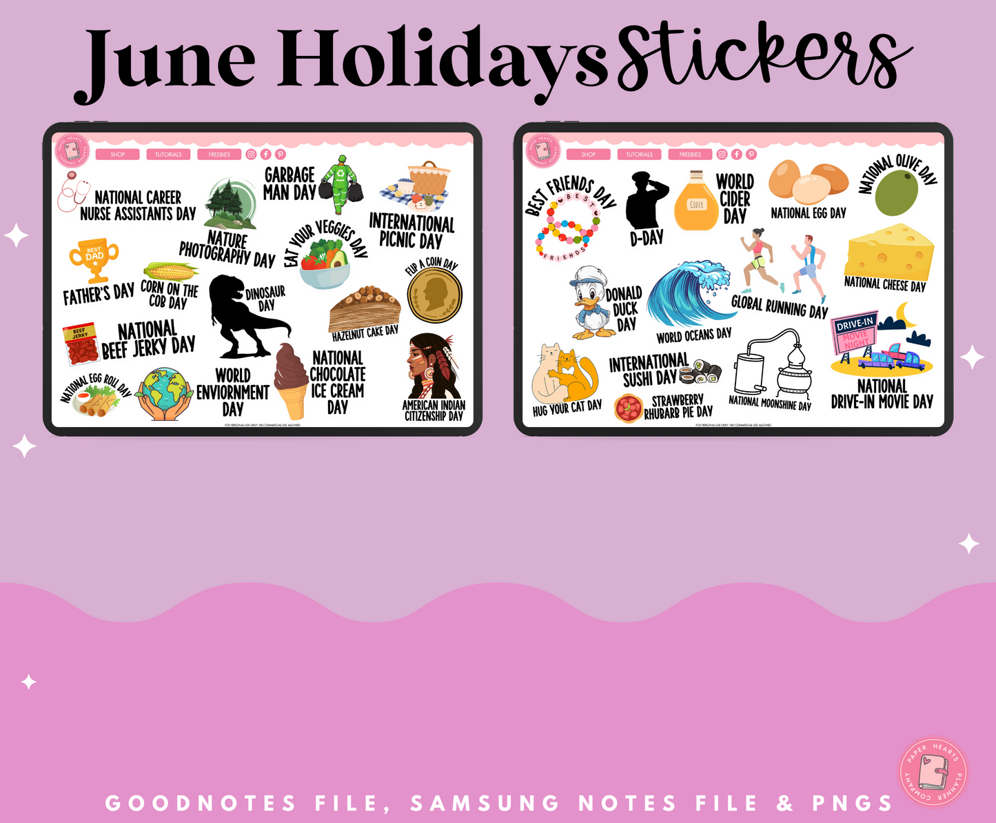 June Holidays Stickers