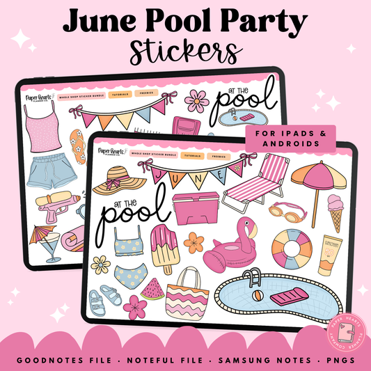 June Pool Party Stickers