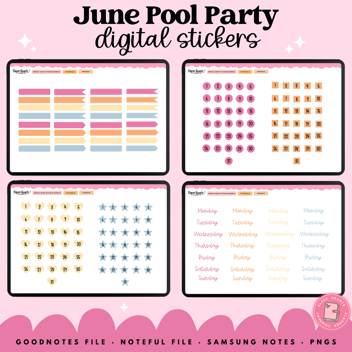 June Pool Party Stickers