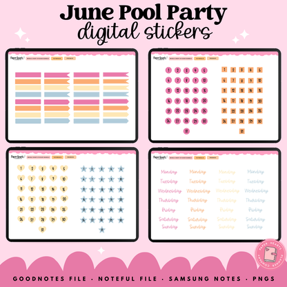 June Pool Party Stickers