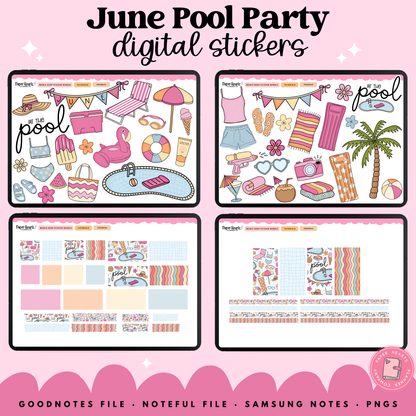 June Pool Party Stickers