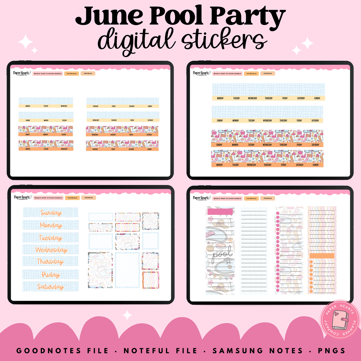 June Pool Party Stickers