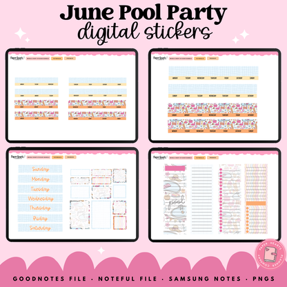 June Pool Party Stickers