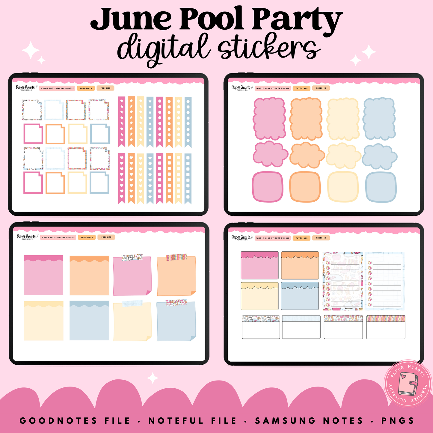 June Pool Party Stickers