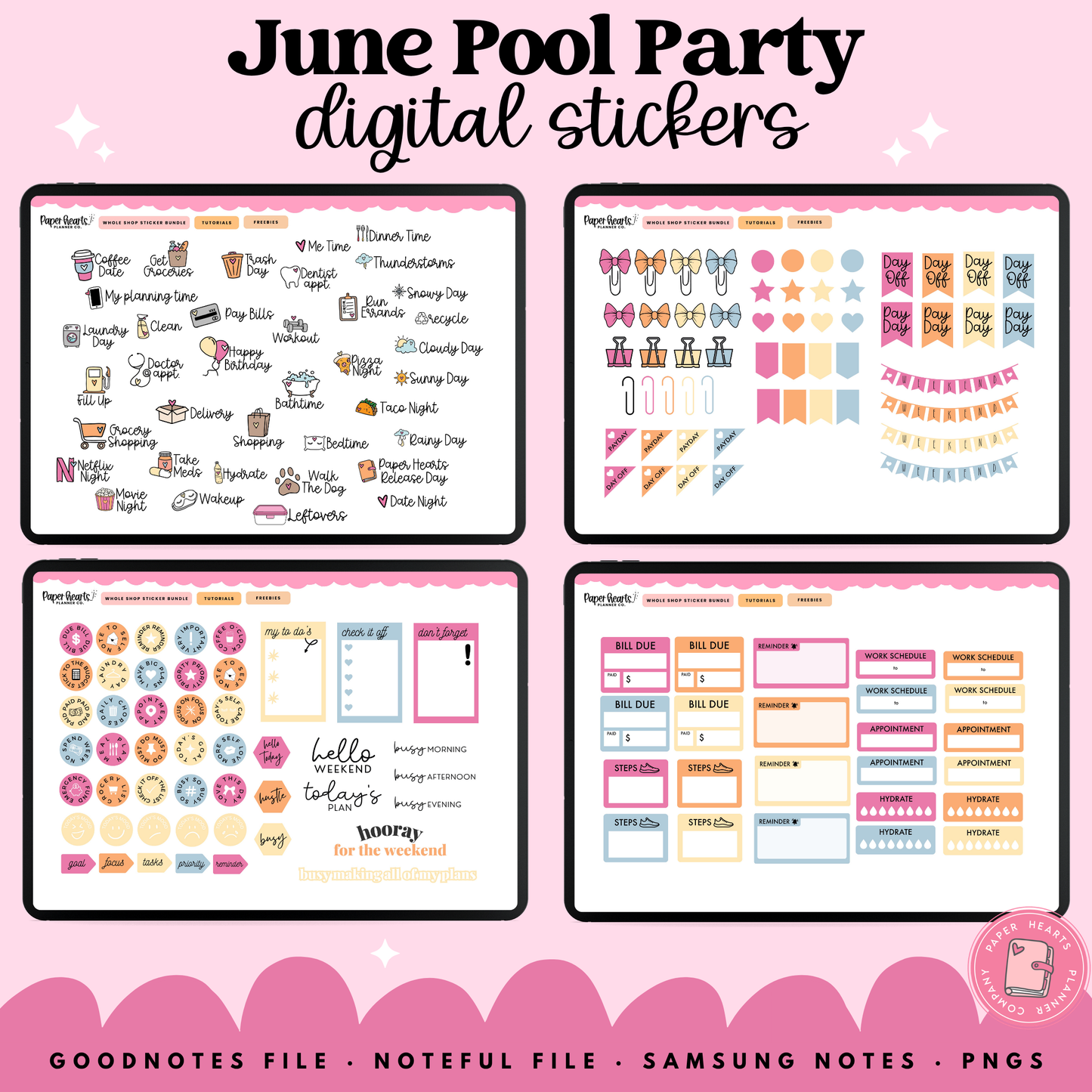 June Pool Party Stickers