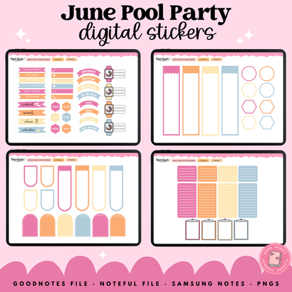 June Pool Party Stickers